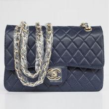 Replica Classic Flap bags Cow Leather Blue Ladies