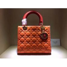 Replica Dior Lady Orange Lambskin