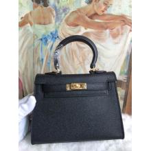 Replica Hermes Kelly 20cm Togo Leather Bag Black