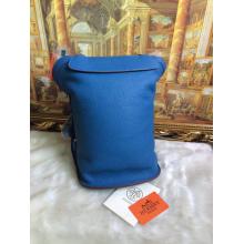 Replica Hermes Leather Backpack Bag Blue