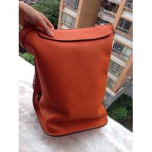 Replica Hermes Leather Backpack Bag Orange