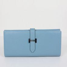 Replica Hermes Wallet Lambskin Blue