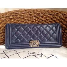 Replica High Quality Chanel Leather Le Boy Clutch Shoulder Bag Blue