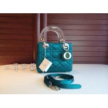 Replica Lady Dior Bag Green with Resin Handle 2014