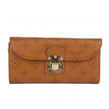 Replica Louis Vuitton Mahina Leather Coffee Wallet Ladies