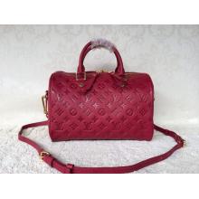 Replica Louis Vuitton Monogram Empreinte Speedy Bandouliere 30 Bag Red