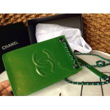 Replica Luxury Chanel Smartphone Holder Pouch Crossbody Bag Green Spring Summer 2014