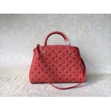 Replica Luxury Louis Vuitton Monogram Empreinte Montaigne Python MM Bag Orange