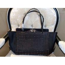 Replica Valentino All Over Rockstud Shopping Bag Black USA