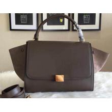 Top Celine Trapeze Top Handle Bag Original Leather Gray