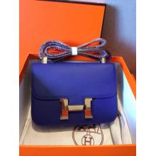 Top Hermes Constance 23cm Epsom Bag Blue Togo Leather