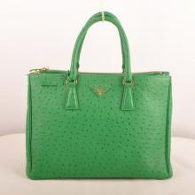 Top Imitation Prada 16625M Green Ostrich Skin