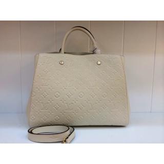 1:1 Louis Vuitton Monogram Empreinte Montaigne GM Bag White