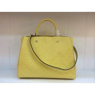 1:1 Louis Vuitton Monogram Empreinte Montaigne GM Bag Yellow