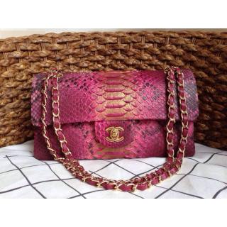 AAA Designer Chanel Python Leather Classic 2.55 Flap Bag Rouge