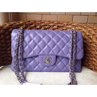 AAA Replica Chanel Lambskin Leather Classic Double Flap Shoulder Bag Lavender