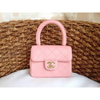 Best Quality Chanel Vintage Leather Mini Tote Bag Pink