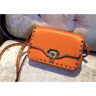 Best Quality Valentino Rockstud Chain Flap Shoulder Bag 00551 Maple Red