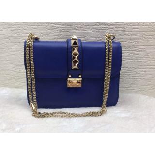 Best Replica Valentino Chain Flap Shoulder Bag Blue 0312