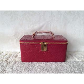 Cheap AAA Louis Vuitton Monogram Vernis Zip Vanity Bag Dark Red Online Sale