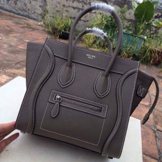 Cheap Celine Luggage Micro Bag in Original Grained Leather Etoupe Sold Online