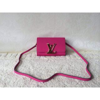 Cheap Designer Louis Vuitton Calfskin Leather Louise Clutch Bag Fushia at DE