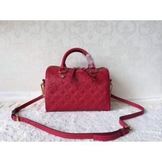 Cheap Louis Vuitton Monogram Empreinte Speedy Bandouliere 25 Bag Red