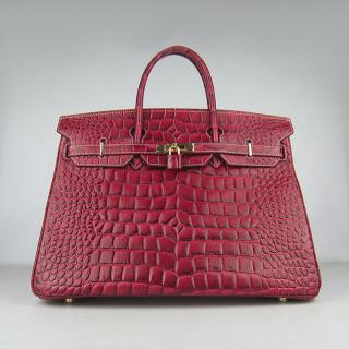 Copy Birkin Crocodile Red Handbag