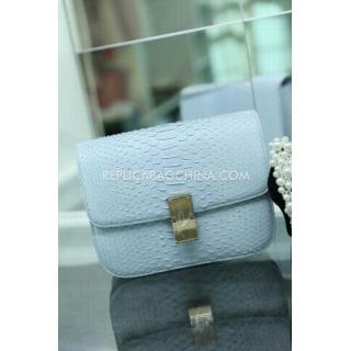 Copy Celine Clutch Blue Snakeskin Handbag