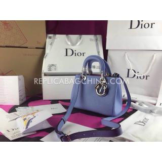 Copy Dior Diorissimo Blue Calfskin Handbag