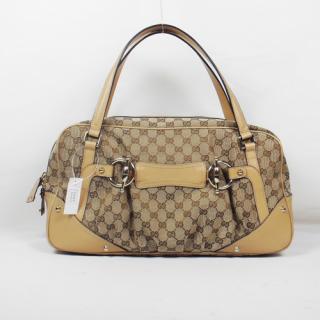 Copy Gucci Shoulder bags Canvas Apricot 211967