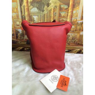 Copy Hermes Leather Backpack Bag Red