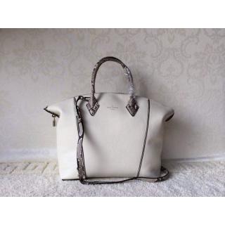 Copy Louis Vuitton New Soft Lockit with Python Handles PM Bag Fall 2014 Creamy