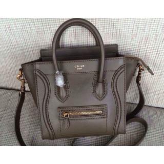 Designer Replica Celine Luggage Nano Bag in Original Leather Etoupe Sold Online