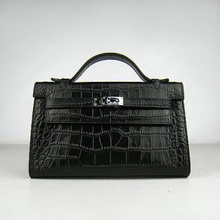 Fake 1:1 Clutches Crocodile Black Briefcase Sold Online