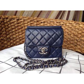 Fake Chanel Quilted Leather WOC Classic Flap Shoulder Mini Bag Royal Blue