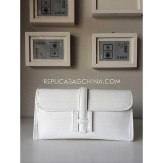 Fake Cheap Hermes Clutch Wallet White