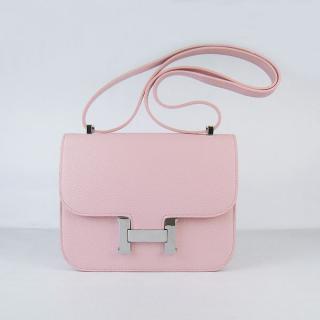 Fake Hermes Constance Cross Body Bag Pink