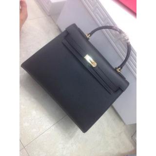 Fake Hermes Kelly 32cm Togo Leather Bag Black