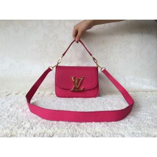 Fake High Quality Louis Vuitton Full-Grain Leather Vivienne LV Bag Fushia