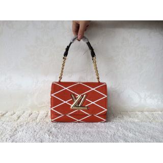 Fake Louis Vuitton Epi Twist Lock Malletage Bag Orange Cruise 2015