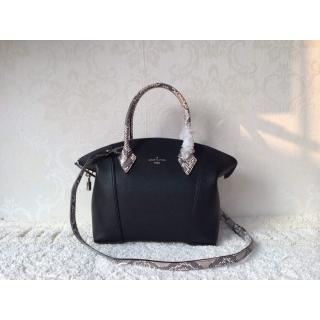 Fake Louis Vuitton New Soft Lockit with Python Handles PM Bag Fall 2014 N91834 Noir