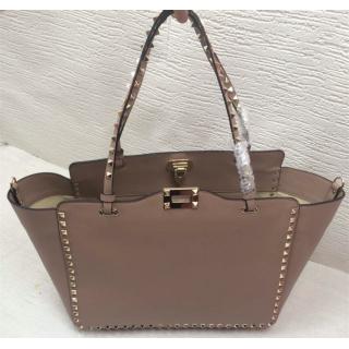 Fake Luxury Valentino Rockstud Shopping Bag Nude at UK