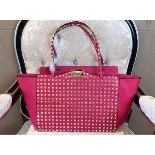 Fake Valentino All Over Rockstud Shopping Bag Fushia