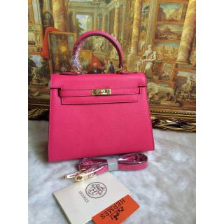 Fashion Hermes Kelly 25cm Togo Leather Bag Fushia