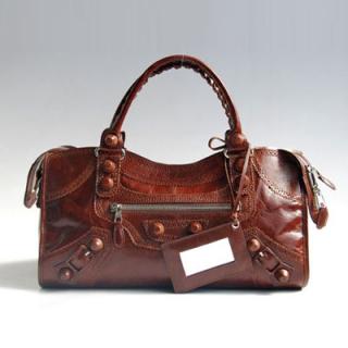 High Quality Balenciaga Ladies Cow Leather Coffee