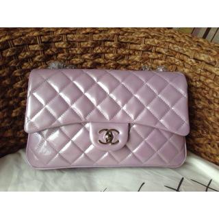 High Quality Chanel Lambskin Patent 3 Medium Flap Bag A94032 Lavender