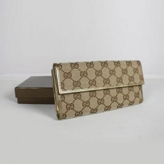 High Quality Imitation Gucci Wallet Canvas YT3737 Gold