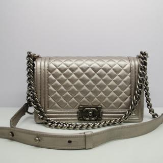 High Quality Replica Chanel Boy Chanel bags Lambskin Silver 30172