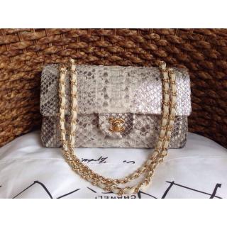 High Quality Replica Chanel Python Leather Classic 2.55 Flap Bag Silver at UK